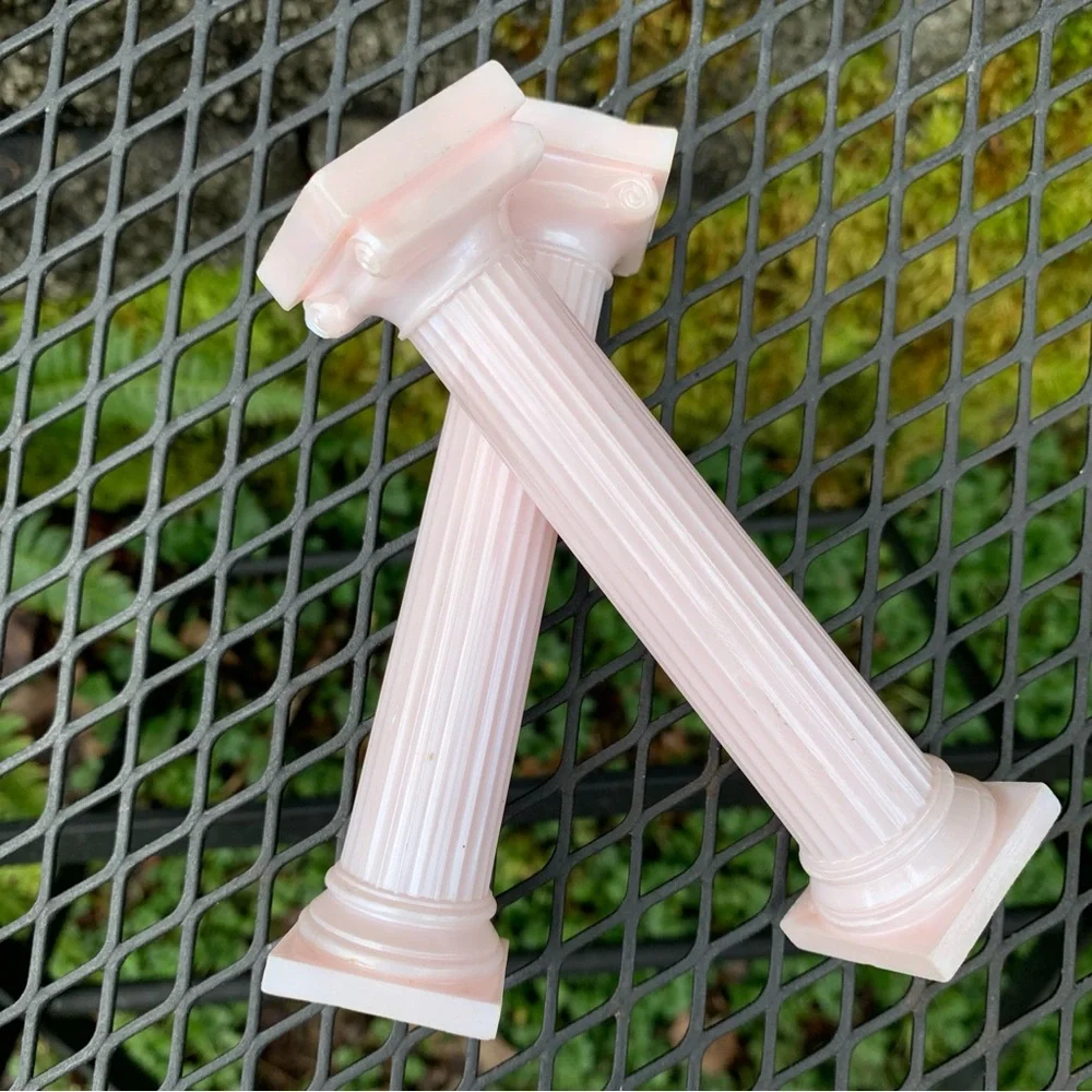 Vintage Pink Plastic Roman Greek Columns Pillars Cake Topper Decoration Wilton